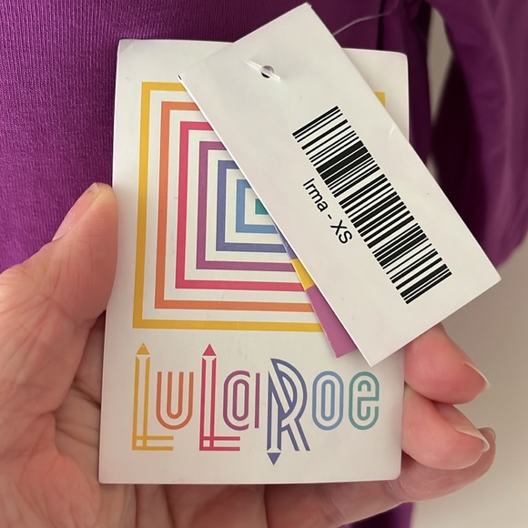 Lularoe Purple XS Irma shirt nwt - Picture 3 of 6
